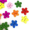 100pcs Flower Shaped Flower Wooden Button 2 Holes Sewing Button Clothing Button  Clothing Sewing