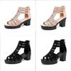 Roman Sandals Women Chunky Heel Non Slip Open Toe Summer Footwear For Casual Wear