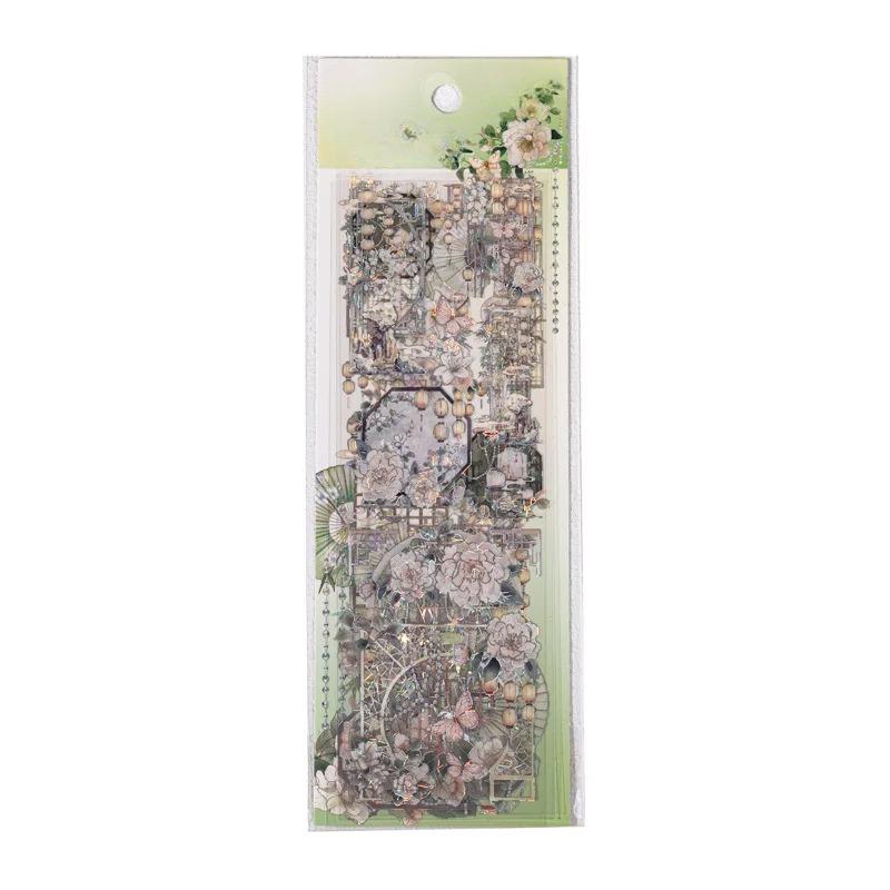 4 Stile Chinesischer Stil Bronzierte Flache Aufkleber Kreativität Dekorative Klebeetiketten Tagebuch Album Scrapbooking Material Bastelbedarf