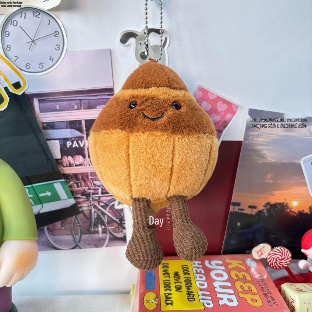 Roztomilý Kreslený Hamburger a Hranolky Plyšový Batoh Přívěsek na Klíče Panenka