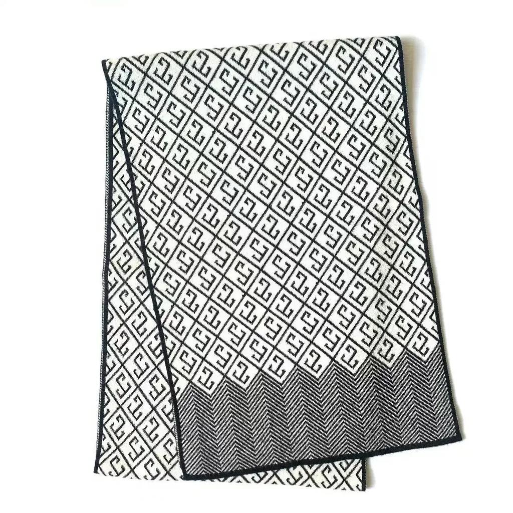 High Quality Classic Design Men's Scarf Autumn Winter Imitation Cashmere Dady's Muffler Business Jacquard Thermal Scaves Male