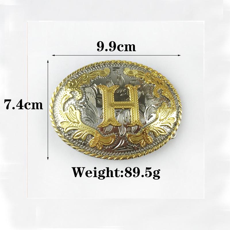 Men's Retro Full-Grain Leather Wide Belt with Ethnic Letter H Design
