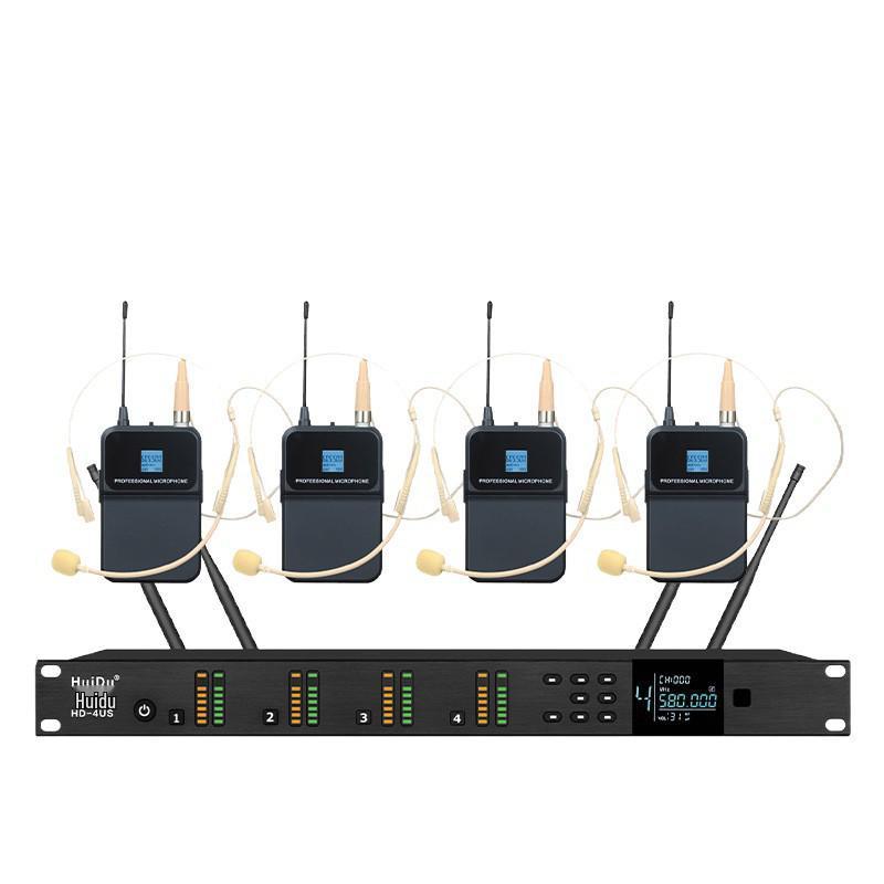 HuiDu HD-2US Dual Wireless Gooseneck & Lavalier Conference Microphone System