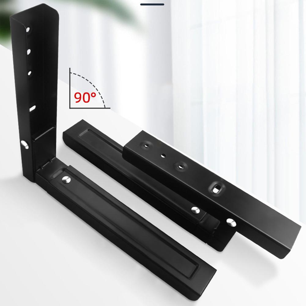 2PCS Stainless Steel Microwave Oven Rack Wall-Mounted Kitchen Shelf Invisible Storage Shelf Telescopic Wall Support Bracket