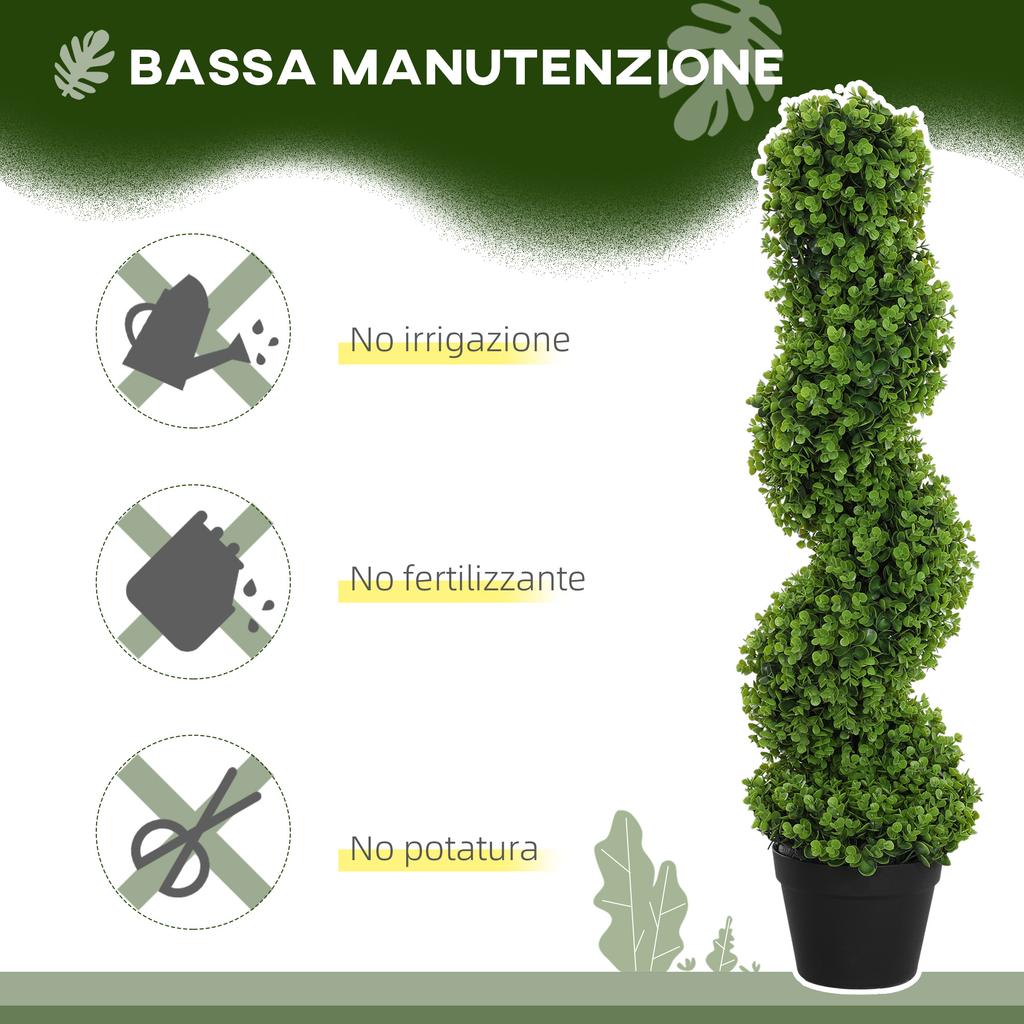 Artificial Spiral Eucalyptus Plant with Pot Included for Indoor and Outdoor, Height 90 cm, Green