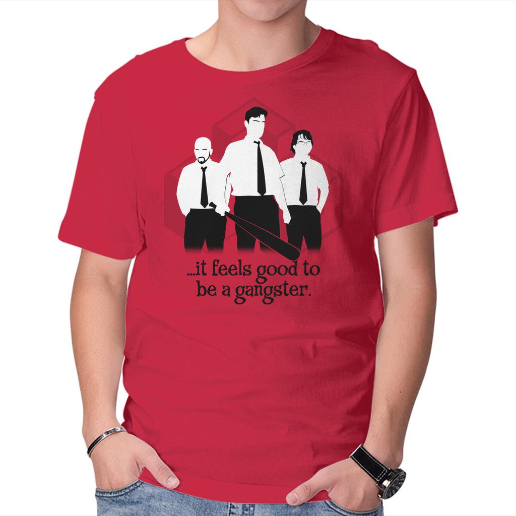 Unisex Crew Neck T-Shirt Office Gangsters Graphic Short Sleeve Casual Tee