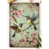 Vintage Hummingbirds Metal Wall Art Rustic Floral Decor 8x12 Inch Canvas