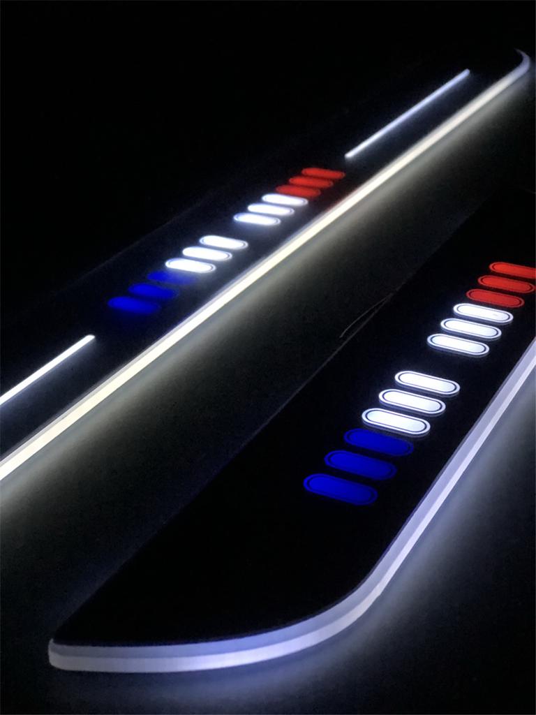 2x 55cmx45mm Car LED Flowing Front Pedal Light Sill Pathway Welcome Scuff Light