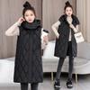 Cotton Vest Vest Women's Live Hat Medium and Long Solid Color Simple with Temperament Thin Loose Vest Jacket