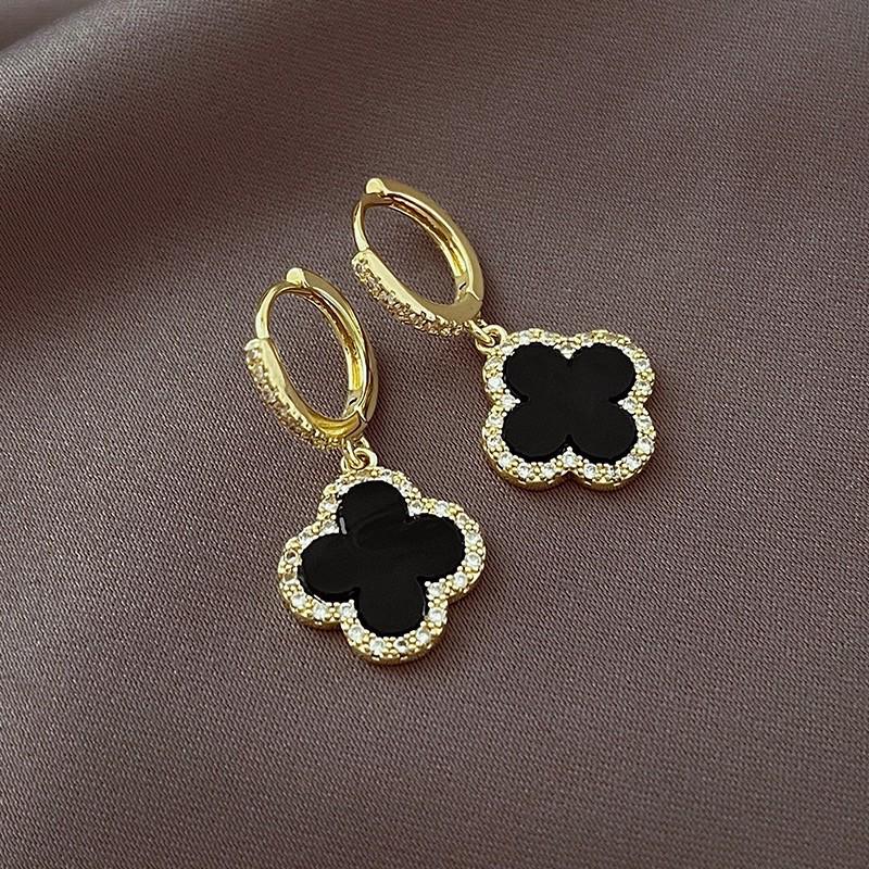 High-End Women's Green Four-Leaf Clover Dangle Earrings - 2025 Trendy Fashion Jewelry