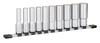 TONE HDL410 Deep Socket Set with 10 Pieces (12-Point Holder), 12.7mm (1/2") Drive,