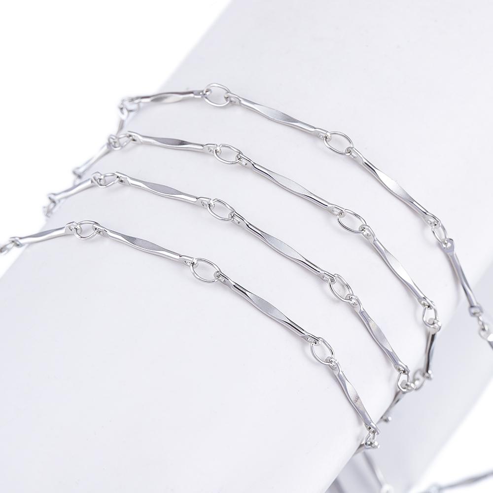 

5M 2M 1M KC Gold Color Stick Line Basic Link Chain Bracelet Necklace Copper Chains Cloth Decorative Chain for DIY Jewelry Making 1Meter