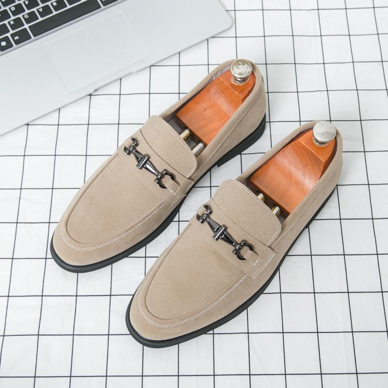 

Fashion Elegant Mens Business Casual Leather Loafers with Soft Lining Comfortable Office Commuting Shoes Anti Slip Slip-on Driving Shoes 46 хаки