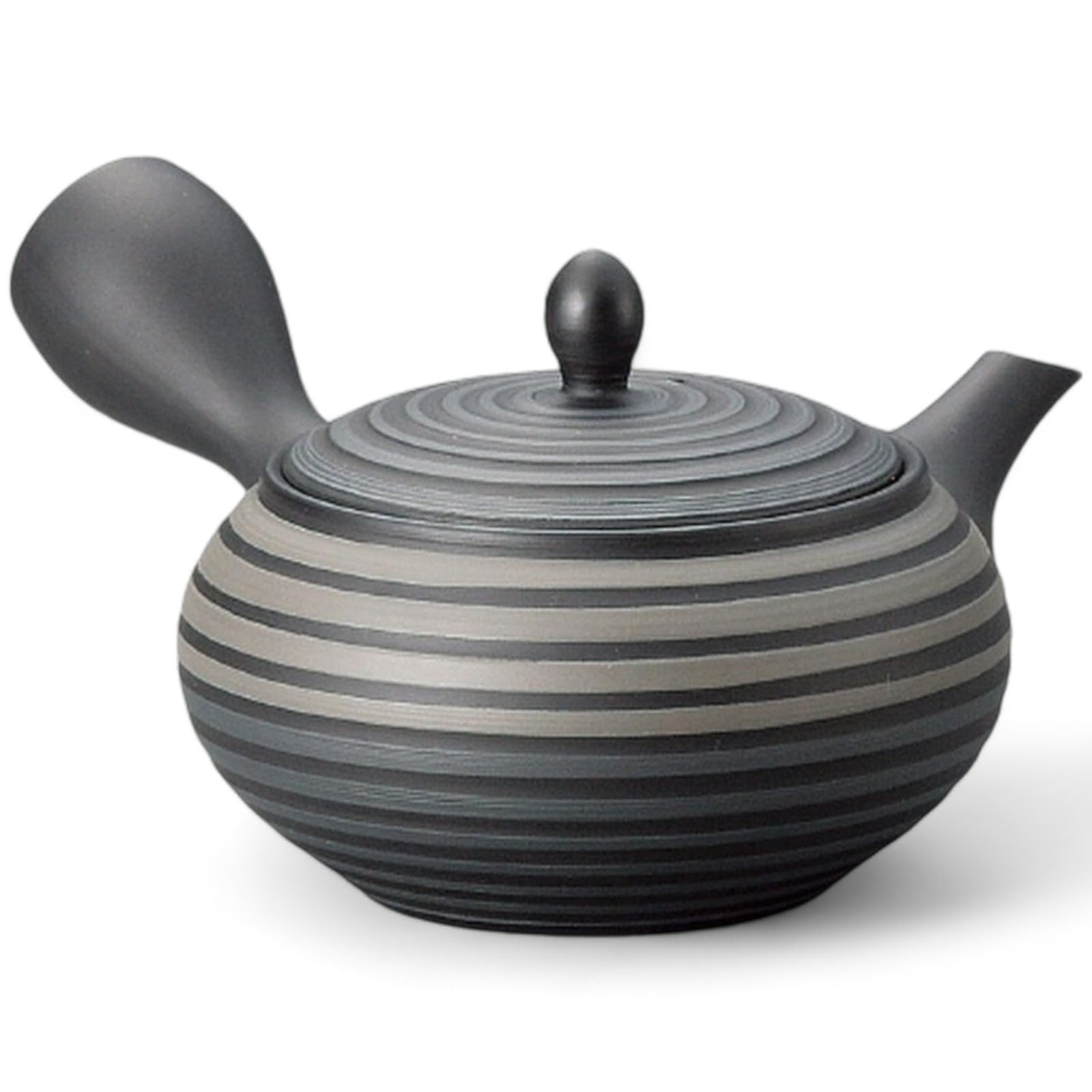 

J-kitchens Ceramic Teapot, Tokoname Ware, Stylish, Simple, Natural Design, 290cc (Deep Steaming/Strip Mesh Tea Strainer), Made in Japan