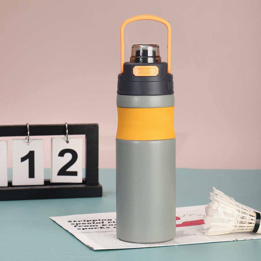 580ML Insulated Stainless Steel Water Bottle Dual Sip Straw & Direct Spout Leak Proof with Handle Car Cup Holder Friendly Sports