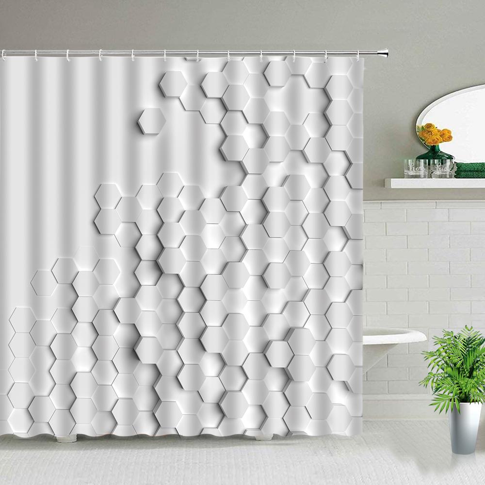 

Fabric Shower Curtain Set Blue And White Fashion Bathroom Decor With Hooks Waterproof Wall Hanging Curtains Polyester W60H190(CM)-1 Pcs
