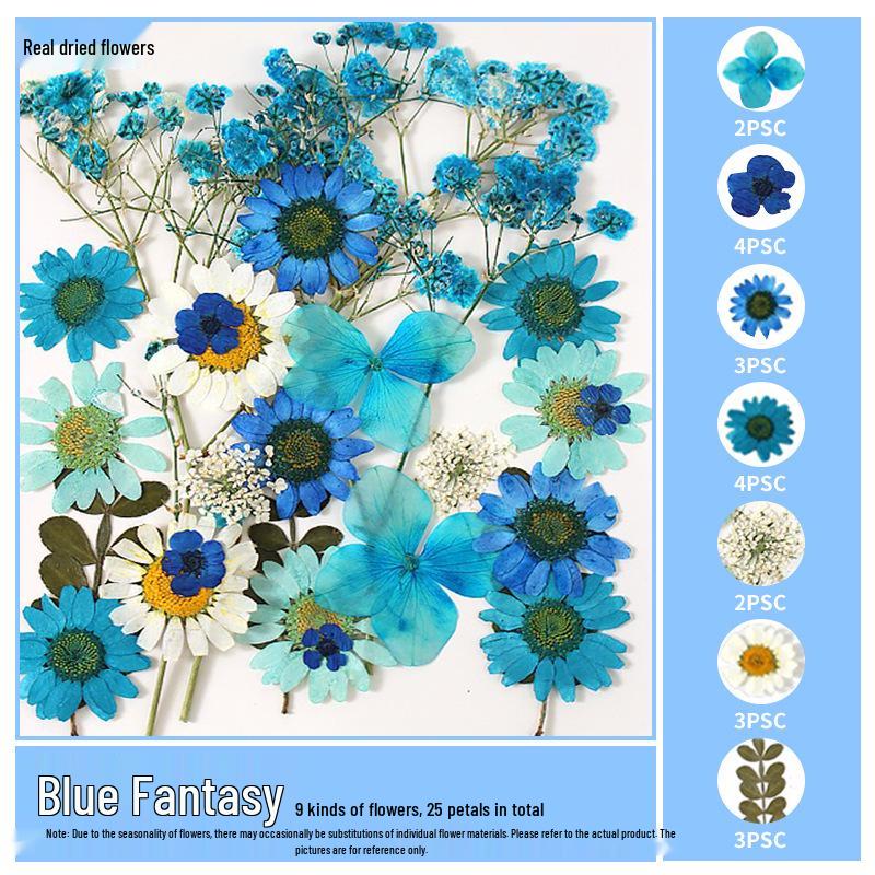 Handmade Resin Pressed Flower Bookmark DIY Kit: Transparent Specimen Stickers & Dried Flowers for Students