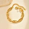 Stainless Steel Gold Chain Bracelet Wristband Jewelry Stainless Steel Hand Chain  Women