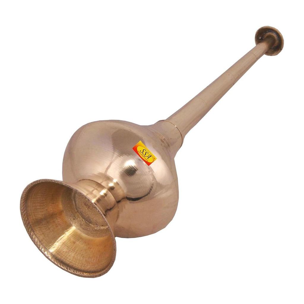 Brass Bottle for Gangajal and Perfume Gulab Pash Sprinklers Gangajal Spray Bottle for Pooja (Gold)