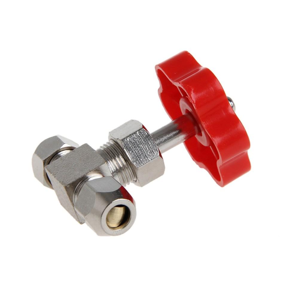 1PC 6mm 8mm 10mm 12mm Hole Dia Orange Plastic Handle Metal High Pressure Durable Tube Needle Type Globe Valve