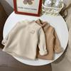 Kinder Herbst Winter Kleidung mit Samtverdickung für Mädchen Baby Stehkragen Jungen Warmes Bären-Sweatshirt Niedlicher Pullover mit Bärenstickerei