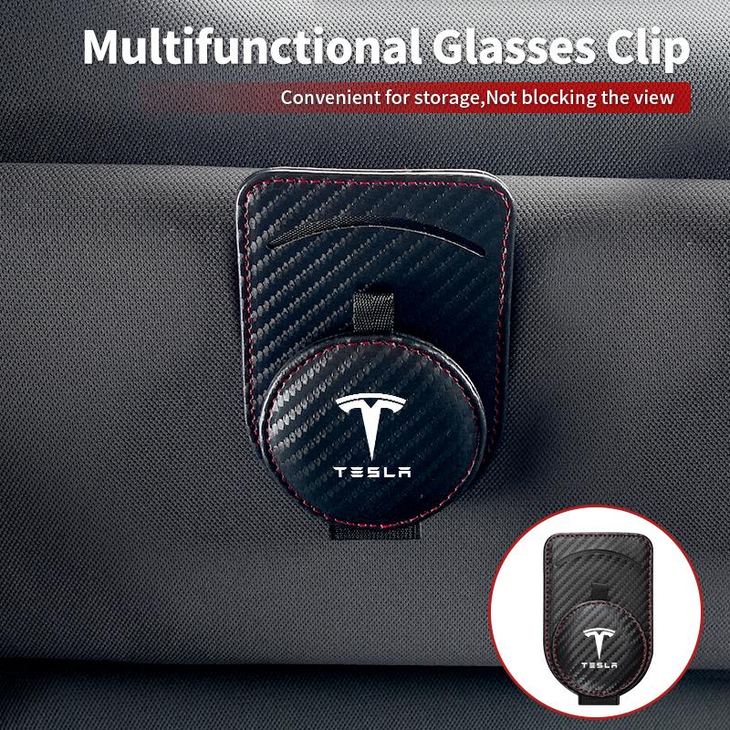 ALO1 Car Valve Glasses Holder Sunglasses Clip Accessories Interior For Tesla Model 3 Model S Model X Model Y Roadster Bonina