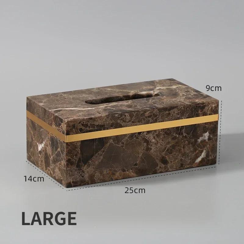 Nordic Modern Natural Marble Tissue Box Rectangular Light Luxury Paper Box Home Hotel Model Room Ornaments Creative Crafts