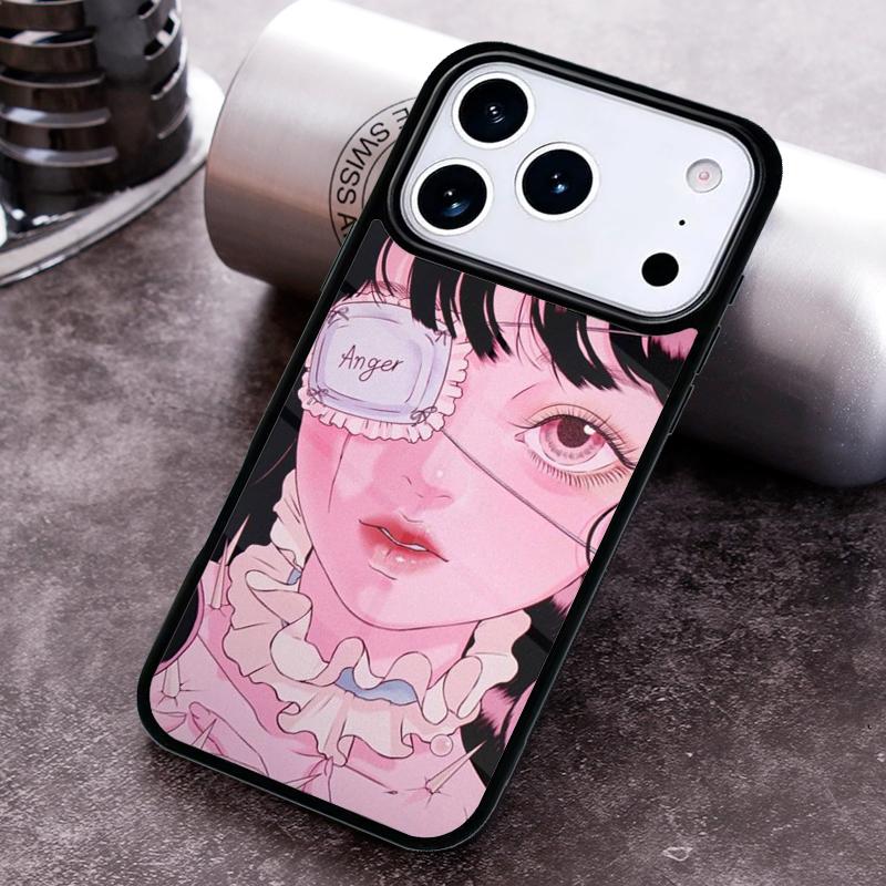 Cartoon Girl illustration Phone Case For iPhone 17 16 15 14 13 12 11 Pro Max Plus 17Air Soft Silicone Cover