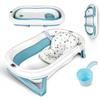 Einesin XXL Baignoire Pliable Bébé Avec Thermomètre À eau,Coussin,Rince Tete Bebe,83 X 50 X 21 Cm Bleu
