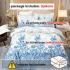 Soft & Breathable 3pcs Blue & White Floral Duvet Cover Set - Includes 1 Duvet Cover and 2 Pillowcases, Perfect for Bedroom, Dorm