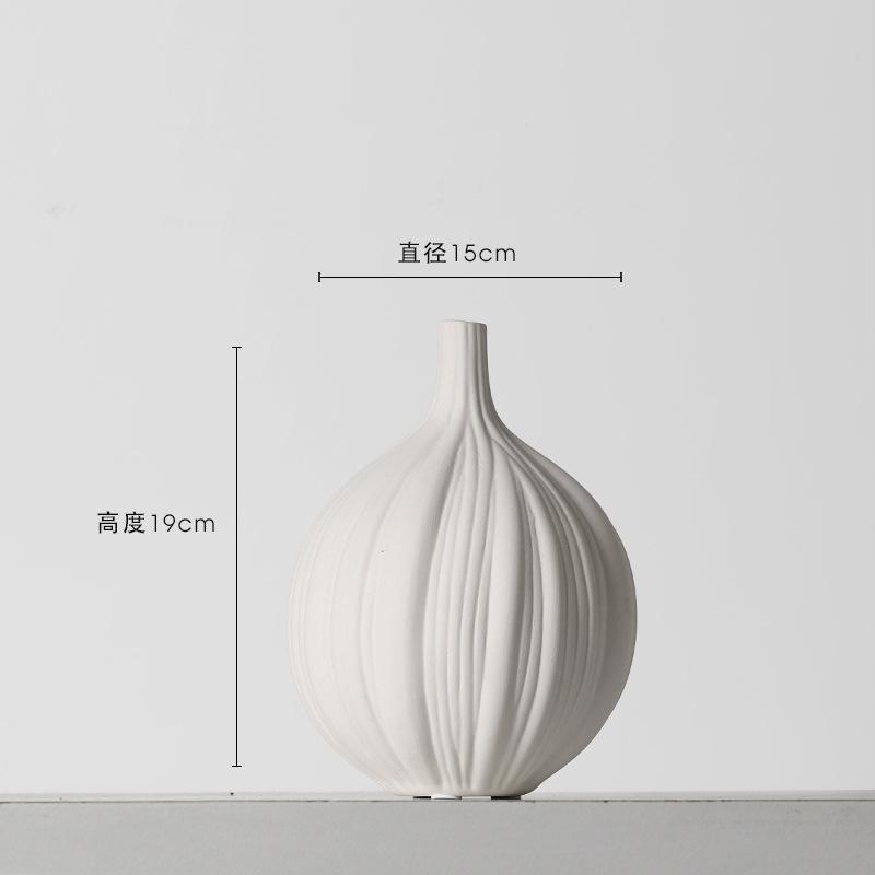 Ceramics Vase Garlic Shape Flower Insert Floral Desk Decor Ornaments Modern Home Decoration Crafts Porcelain Flower Arrangement