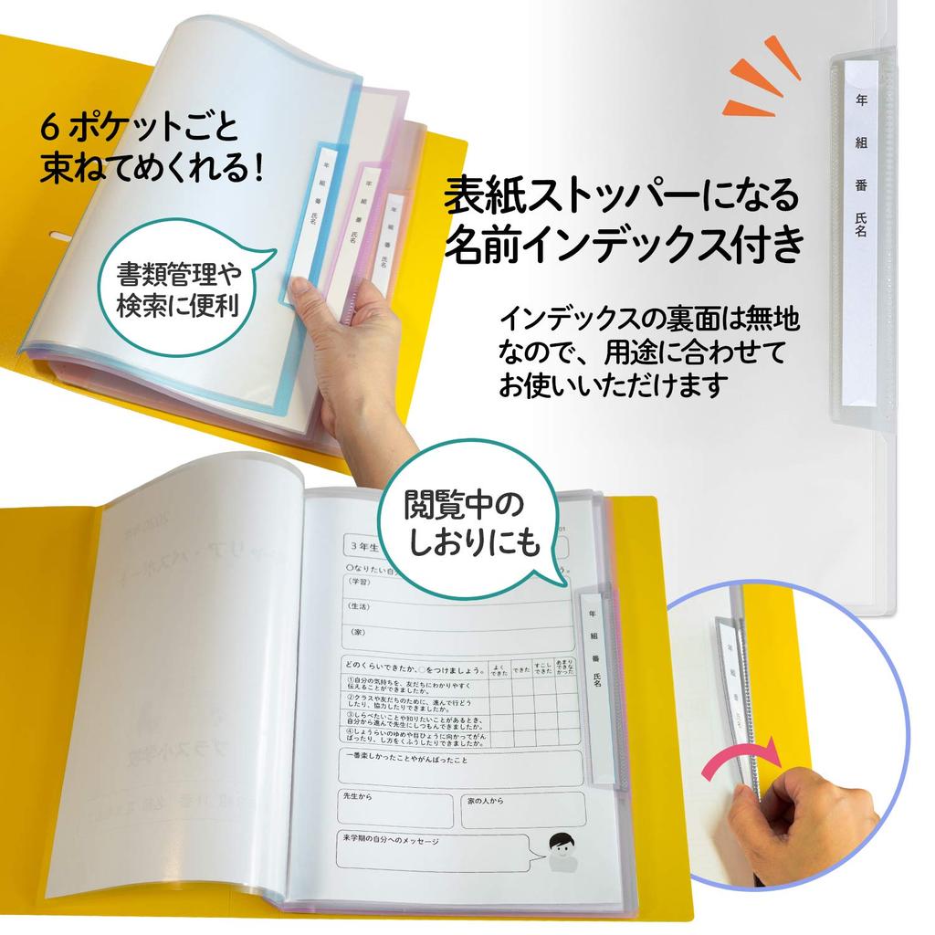 Plus Grade, Class, Name Refillable Clear File, Vertical Entry, 6 Pockets, A4, Clear, 84-826 X 10 Books, RE-201CF
