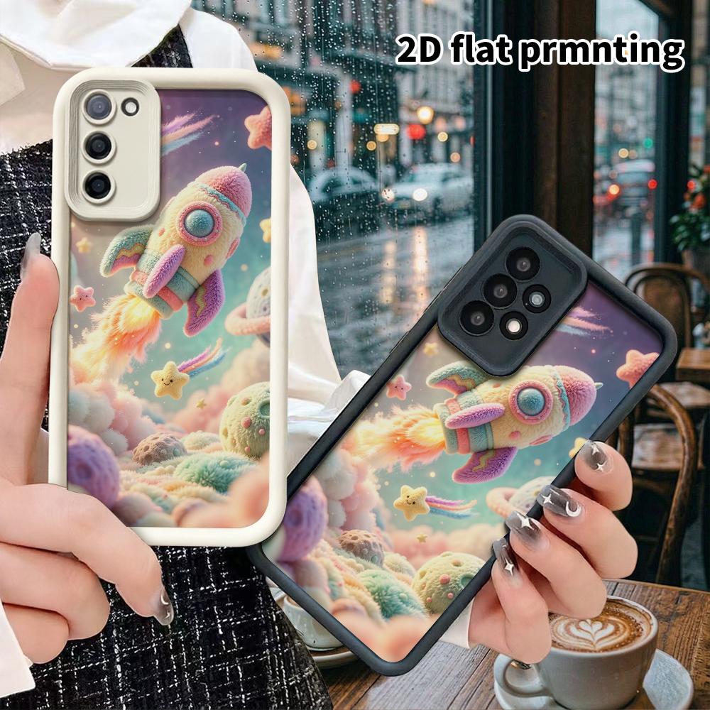 Phone Case: 2D Flat, Suitable for Samsung Galaxy A34 A35 M05 M06 S20 S22 S21 FE Plus 5G Protective Case, Space Rocket, Perfect Christmas and Halloween