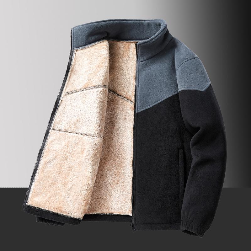 Men's Lambswool Winter Jacket - Thick Velvet, Versatile Sports Top, Plus Size Available