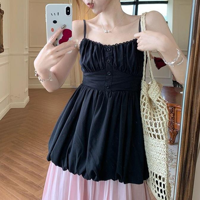 Fashion Versatile Casual Suspender Vest Women s Clothing Spring and Summer 2026 Skinny Bud Pure Desire Top + Skirt S