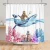 Funny Animals Shower Curtain Cartoon Cute Cats Dog Kids Curtain for Bathroom Waterproof Home Decoration Shower Curtains