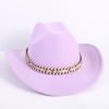 Popular European and American Fashion OL Style One-word Cowboy Hat Men's and Women's High-end Top Hat Jazz Hat Felt Hat