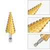 3-12 mm 4-12 mm 4-20 mm HSS Titanbeschichteter Stufenbohrer Hochgeschwindigkeitsstahl Metall Holz Lochschneider Kegelbohrwerkzeug