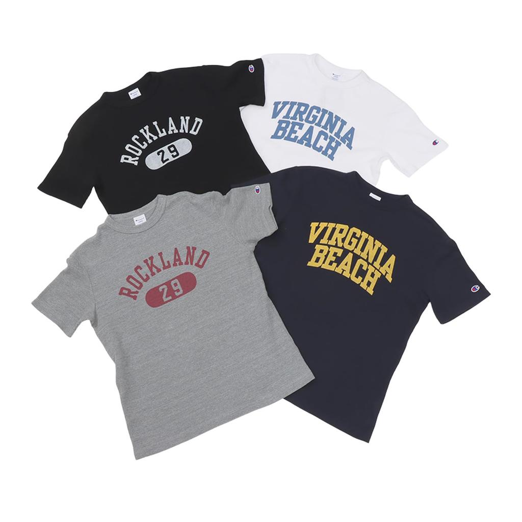 Short Round Graphic Short Sleeve Basic White [Champion] T-Shirt, Sleeve, Neck, Print, T-Shirt, C3-Z352 Men's