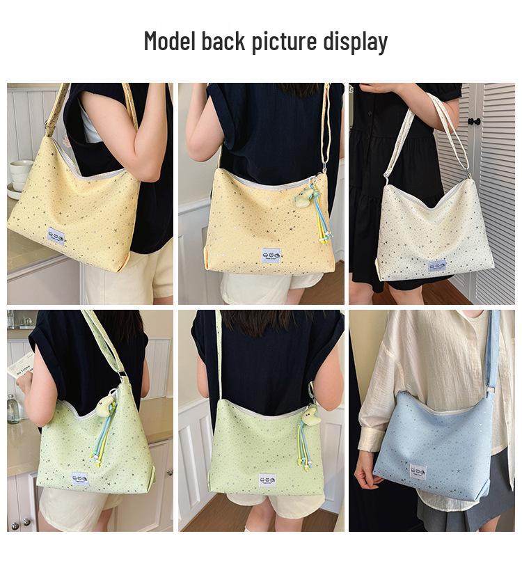 Korean Star Print Women's Tote: Large Capacity Fashion Bag for Summer Commute & Students