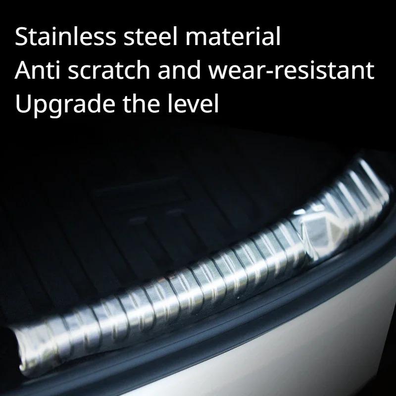 For Tesla Model 3 Highland 2025 Trunk Threshold Strip Anti Scratch Stainless Steel Trunk Guard Door Sill Protective Accessories