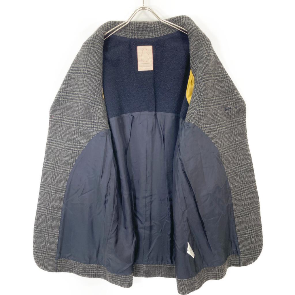 Pallas Palace Gray x Black Wool Blend Glen Check Chester Coat coat 2 Gray / navyUsed