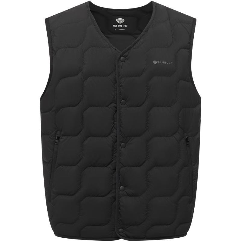 Tanboer Men's Short Collarless Down Vest TA5330105A