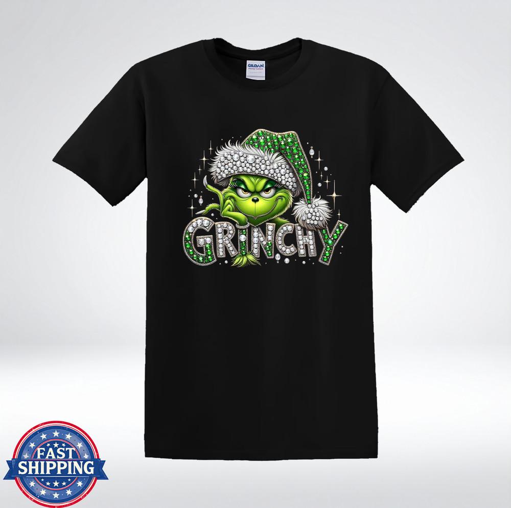 

Sparkly Grumpy Green Christmas Glitter Green Funny Holiday T-Shirt 4XL