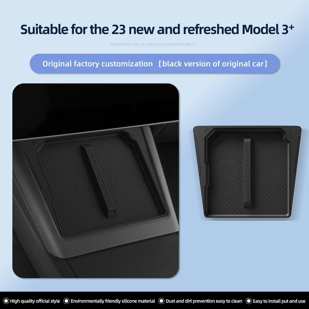 For Tesla Model 3 Wireless Charging Pad model3 Highland 2025 2025 Silicone Dust-Proof Charger Mat Car Interior Accessories