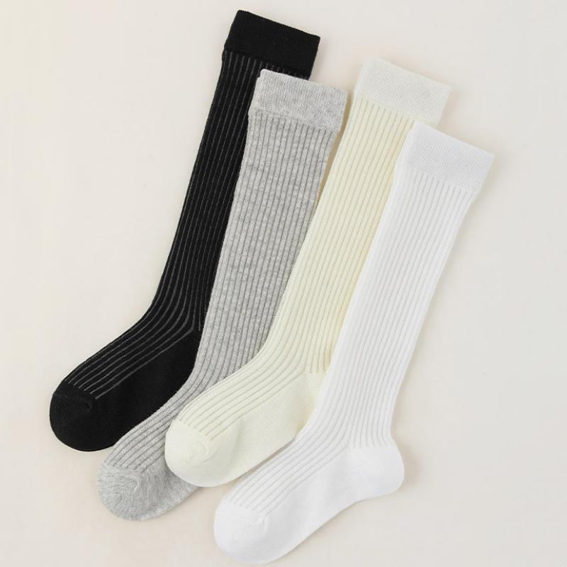 Thin Kid Girl Striped Mesh Knee High Socks Breathable Comfortable Calf Sock for Students Spring Summer Vertical Line Long Socks