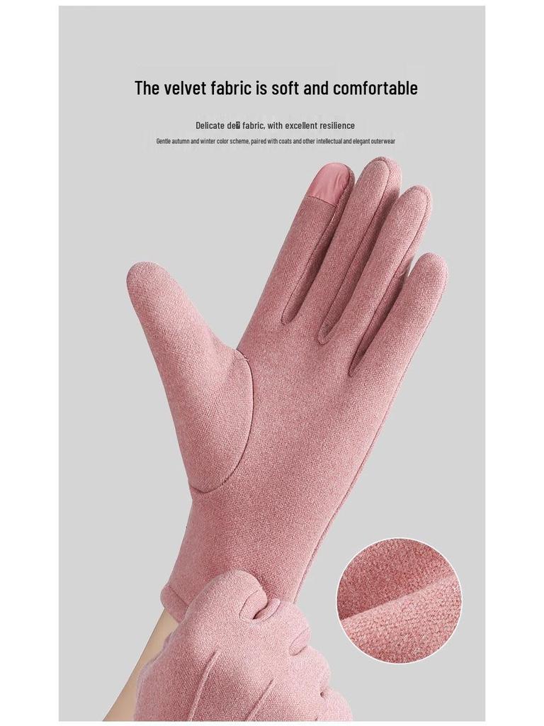 Unisex Velvet-Lined Fingerless Gloves: Warm, Cold-Proof, Wear-Resistant, Touchscreen-Compatible for Outdoor Cycling in Autumn and Winter.