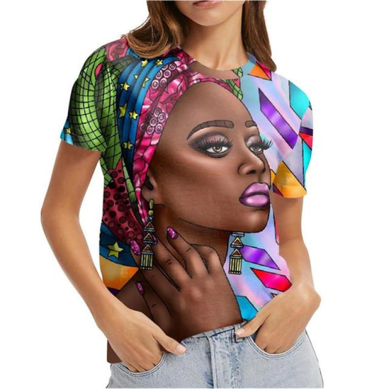 Vielseitige Harajuka Cartoon Mädchen Porträt Druck T-Shirts Damen Pullover Kurzarm Sommer Neu Designer Lässig O-Ausschnitt Weiblich