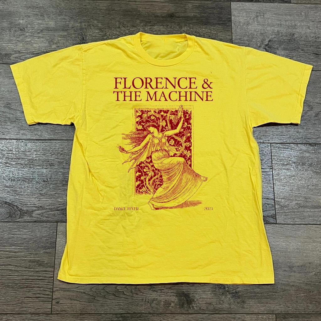 Collezione Florence And The Machine Band Album Cotone Giallo Maglietta JU859