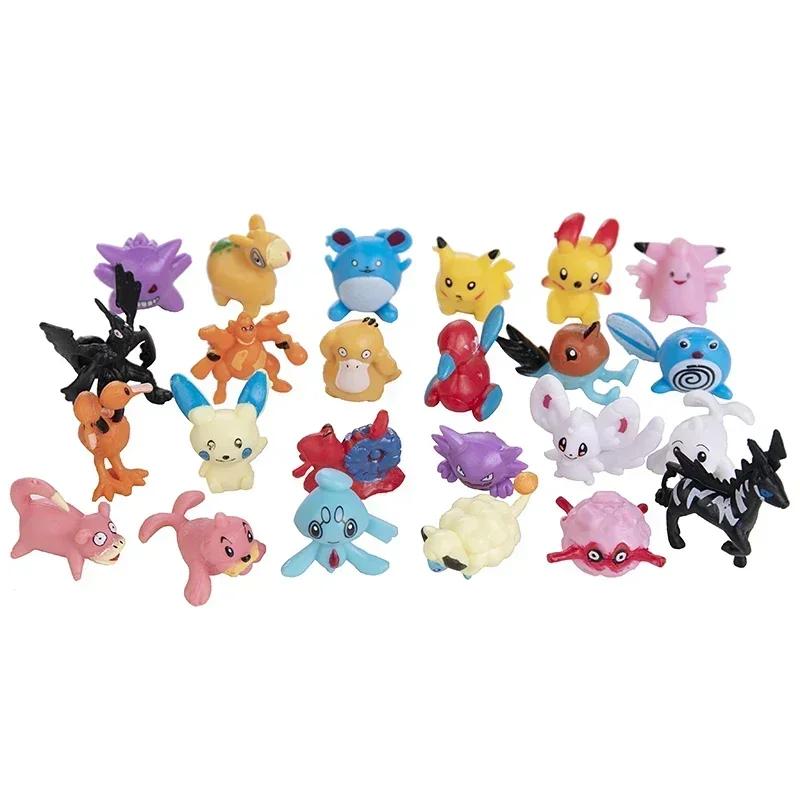 144pcs Action Figure Pikachu Anime Model 2-3CM Ornamental Decoration Mini Model Doll Toy Kids Christmas Gifts